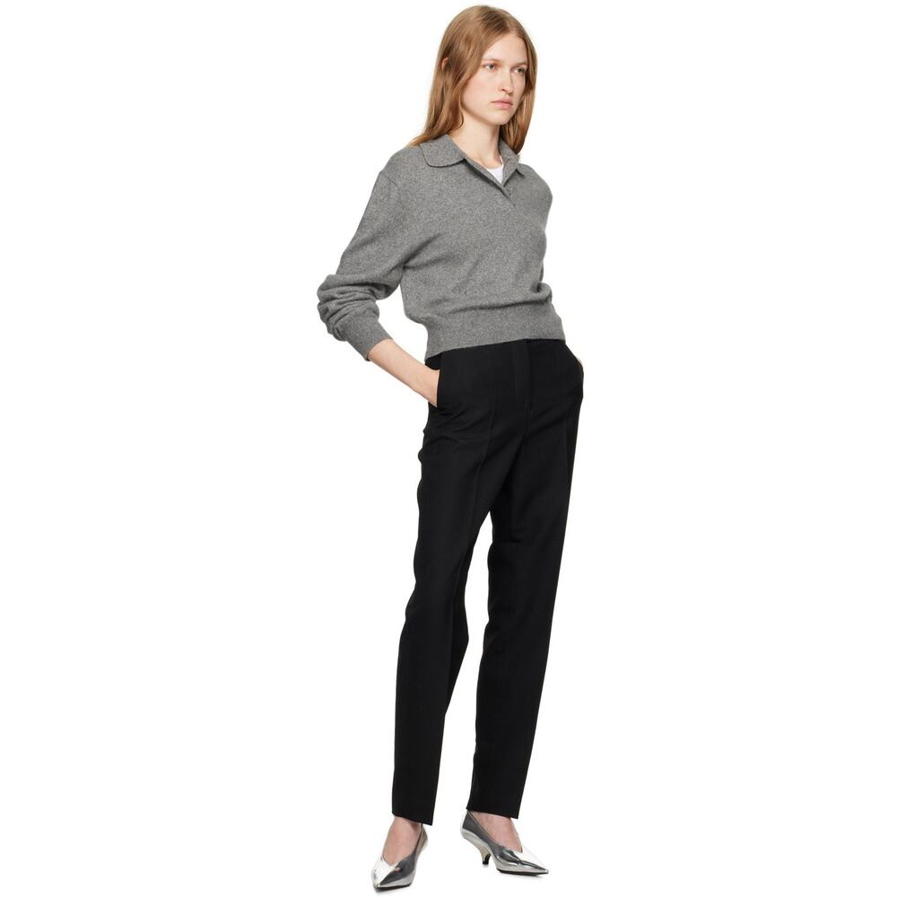 Toteme Black Wool Blend Low-Waist Tailored Trousers Size 32 EU 0 US